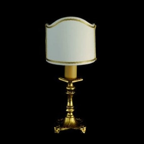 24 Carat Gold And Brass Table Light With White Shade
