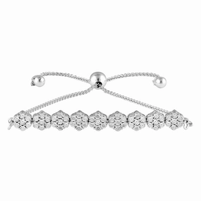 25 Diamond Slider Bracelet in Sterling Silver