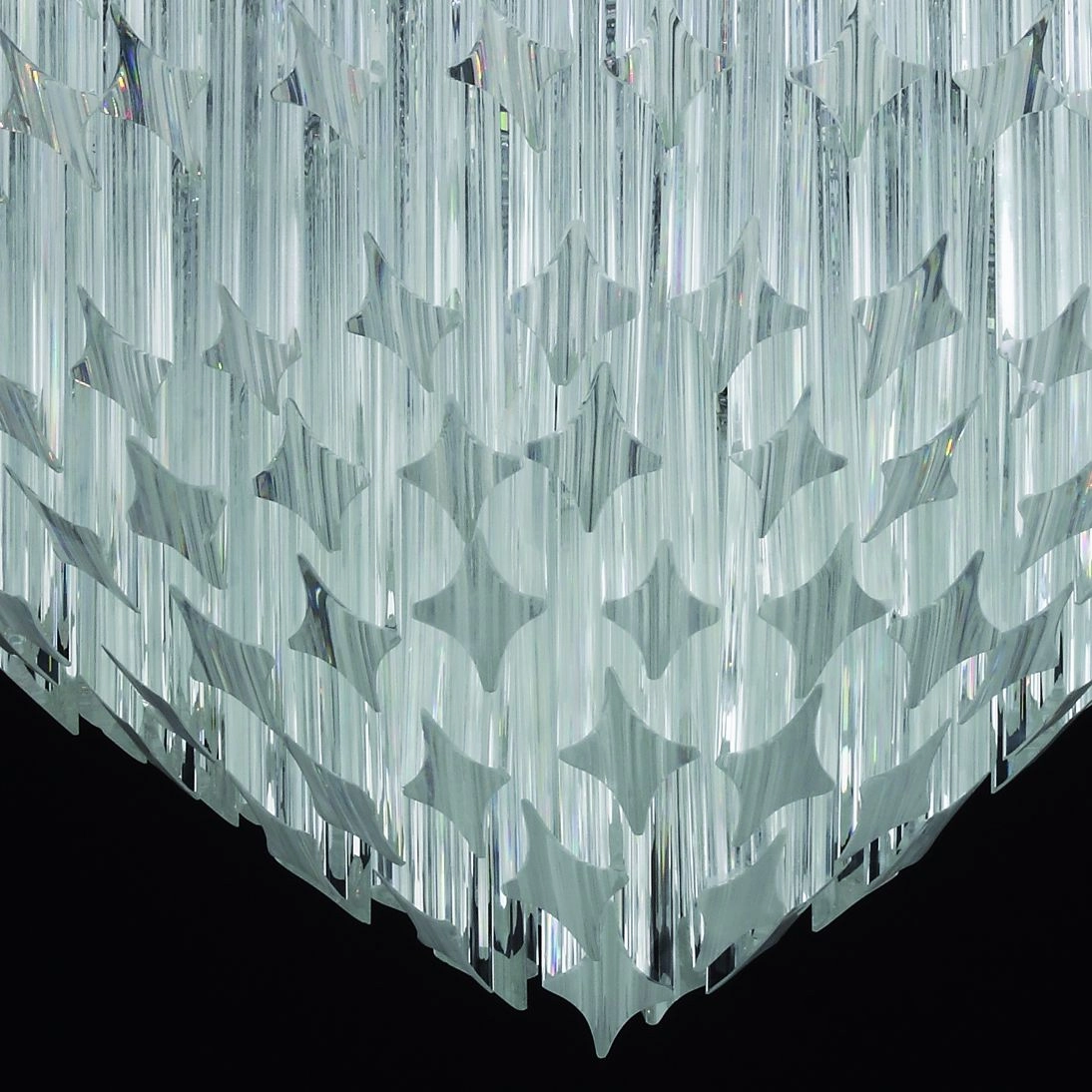 60 Cm Custom Murano Glass Prism Point Chandelier