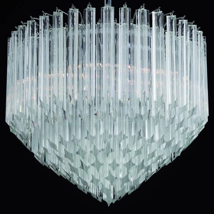 60 Cm Custom Murano Glass Prism Point Chandelier