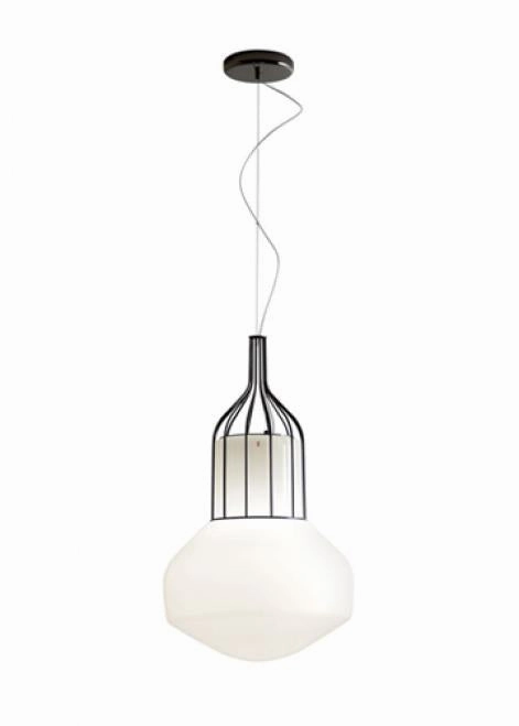 Aerostat F27 White Glass Pendant From Fabbian