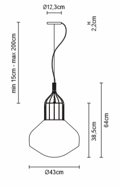 Aerostat F27 White Glass Pendant From Fabbian