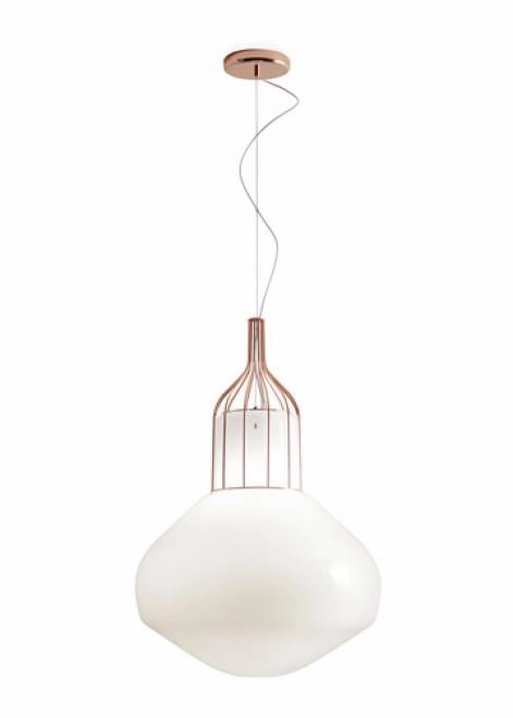 Aerostat F27 White Glass Pendant From Fabbian