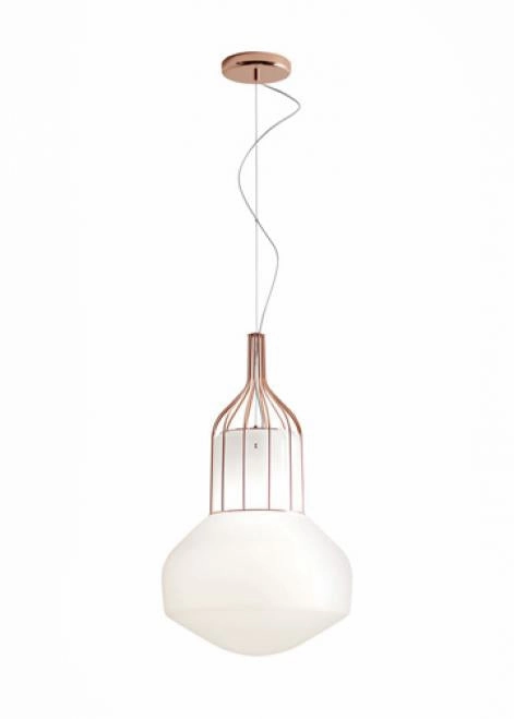 Aerostat F27 White Glass Pendant From Fabbian