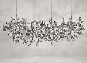 Argent 125 Cm Metal Ceiling Pendant By Terzani With Tiny Reflective Discs