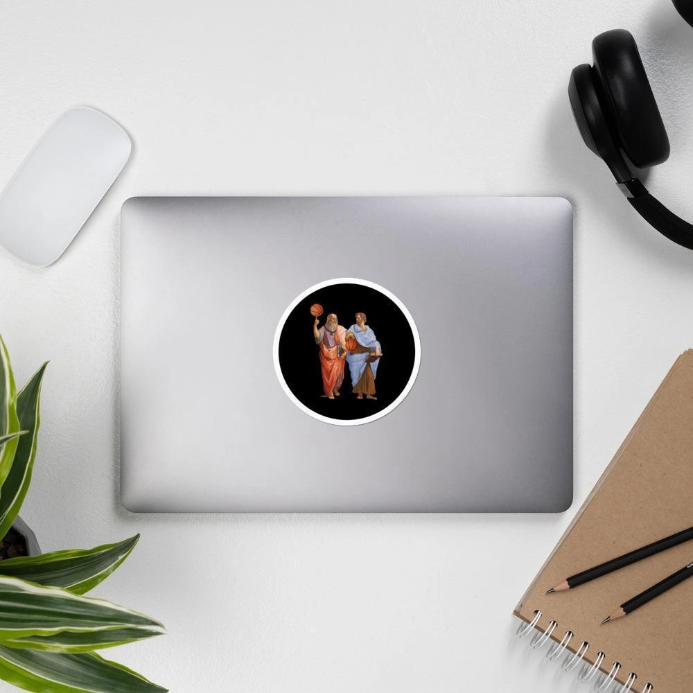 Aristotle and Plato with Basketballs - Sticker