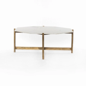 Ashbury Coffee Table - Polished White Marble