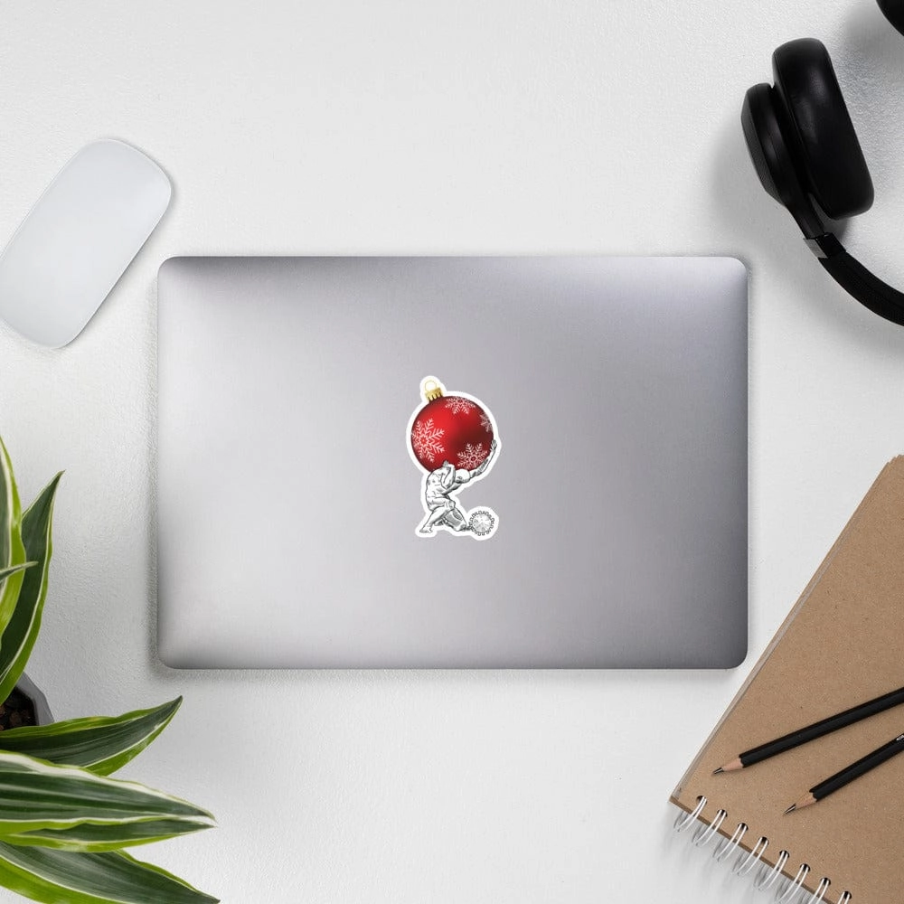 Atlas holding Christmas - Sticker