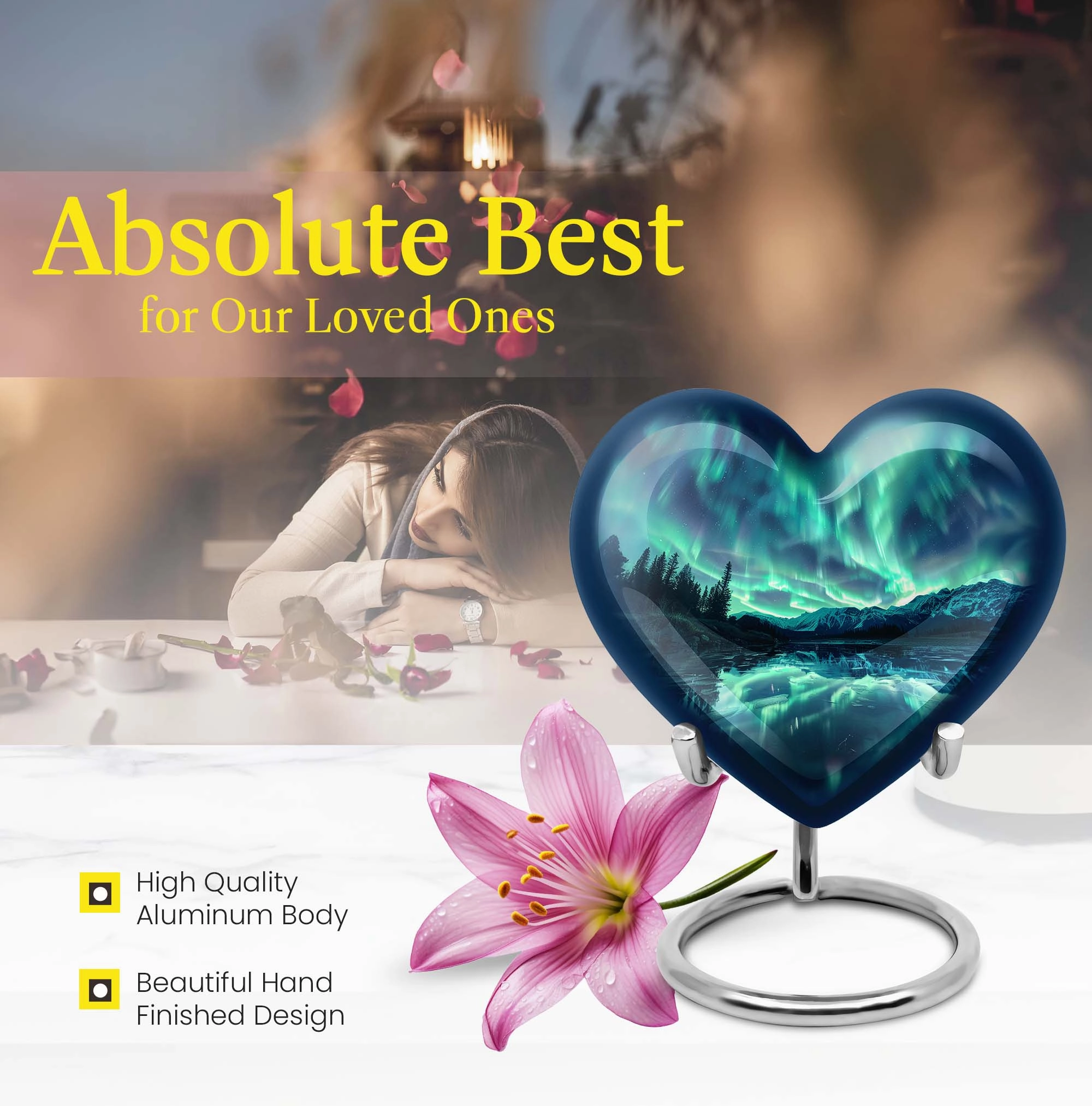 AURORA Borealis Urn: A Refined Memorial Cremation Urn for Dad