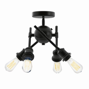 Axel BLK Four Light Semi-Flush Mount