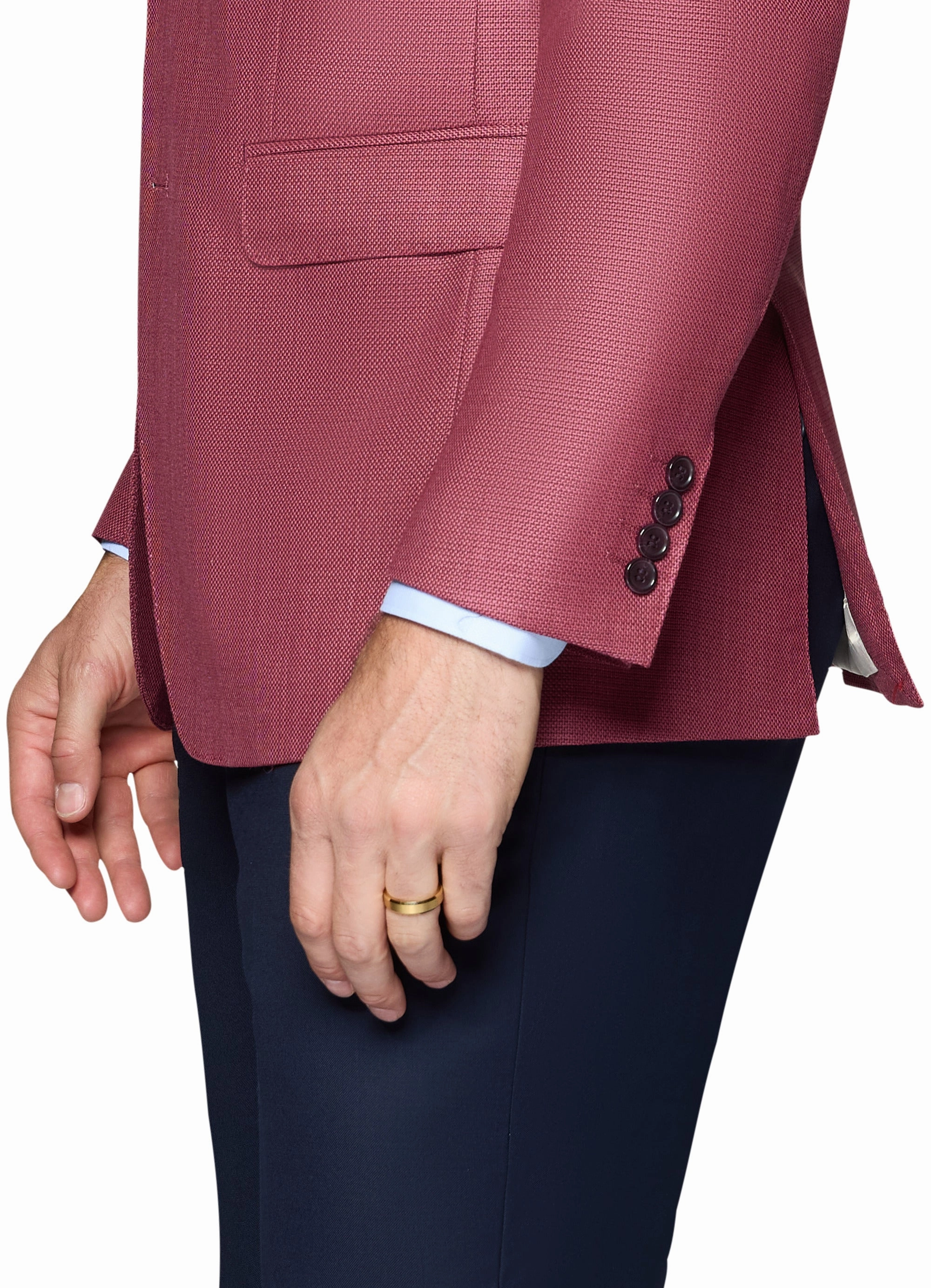 Bergamo Elegant Wool Sport Coat Modern Fit - Raspberry