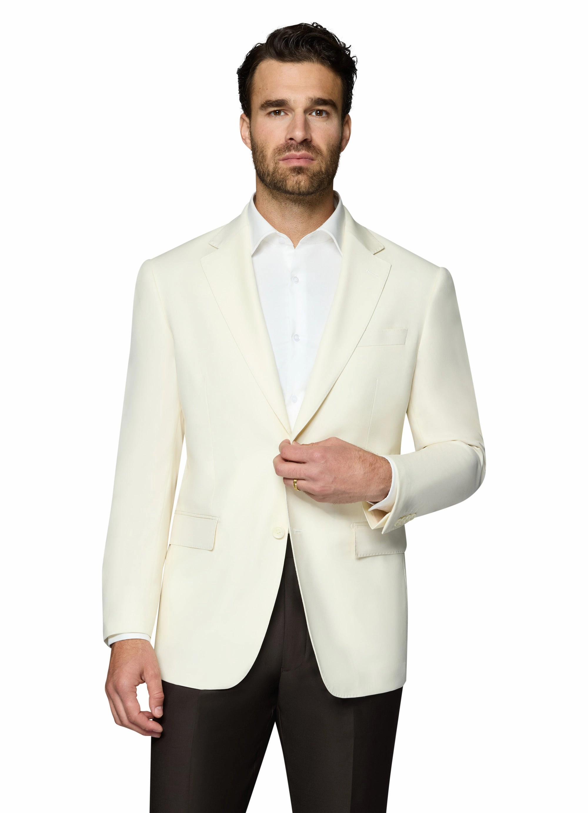 Bergamo Elegant Wool Sport Coat Modern Fit - White