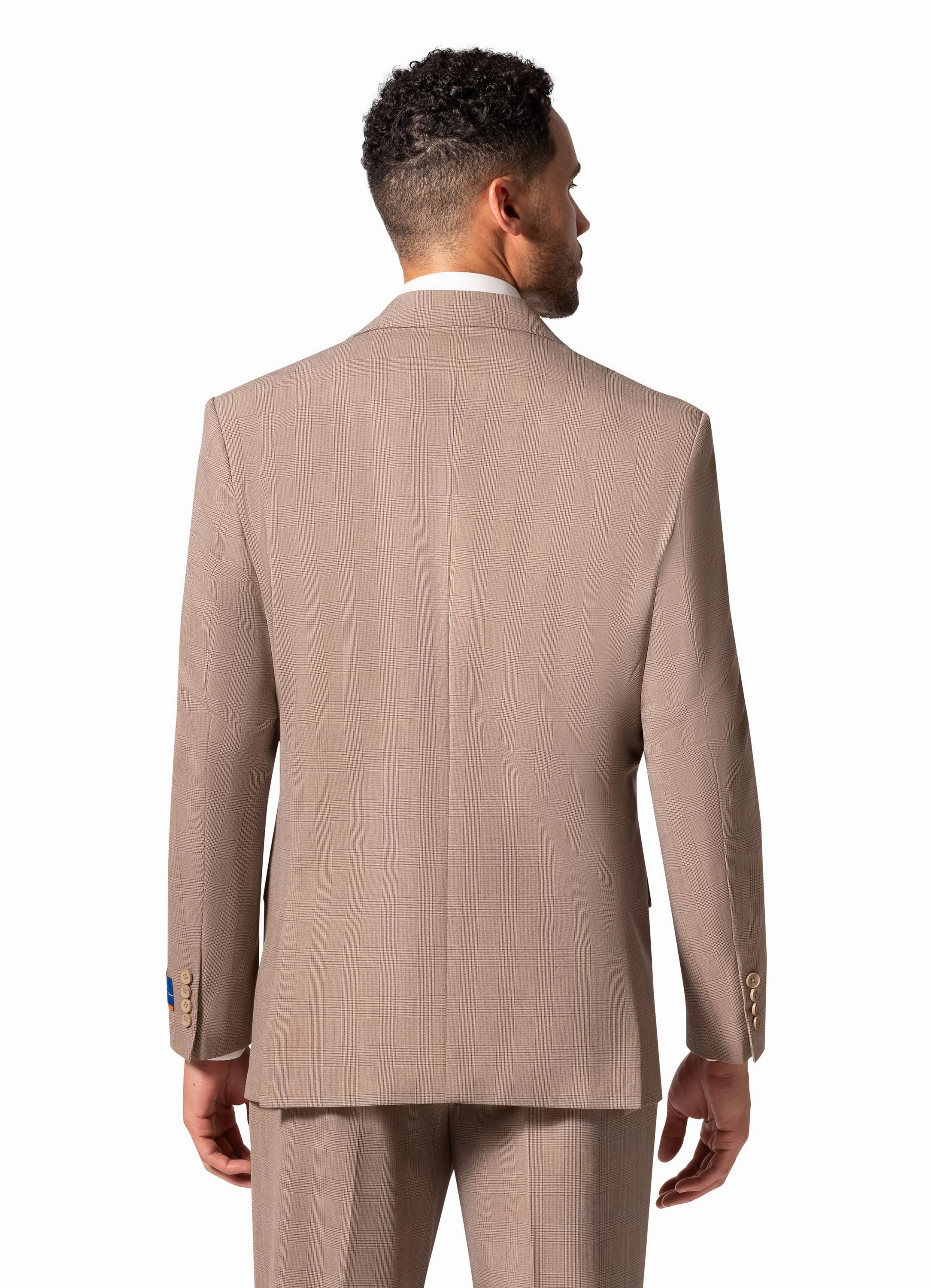Bergamo Orange BP04KE-07 3PC Notch Modern Suit - Tan