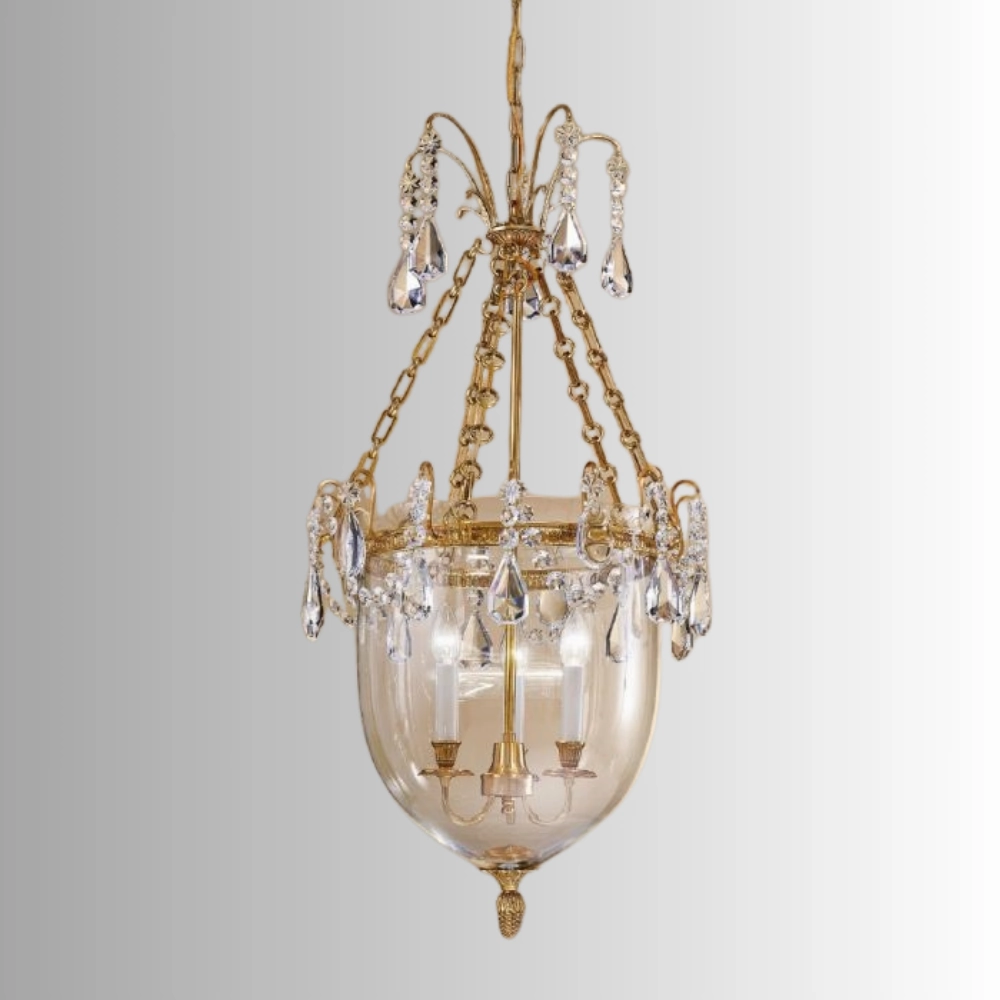 Blown Glass And Bohemian Crystal Lantern
