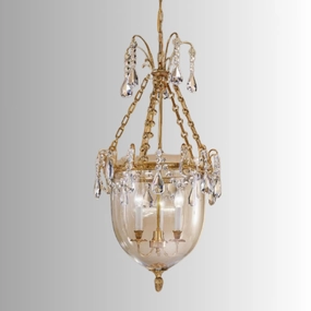 Blown Glass And Bohemian Crystal Lantern