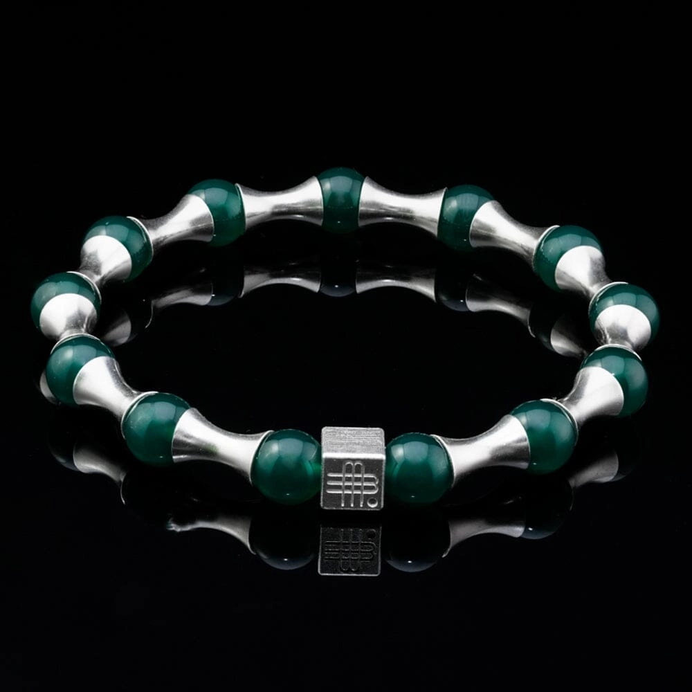 Bracelet GREEN WAVE - COLLECTOR item - 925 sterling silver