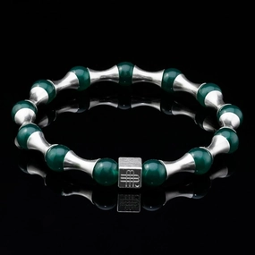 Bracelet GREEN WAVE - COLLECTOR item - 925 sterling silver