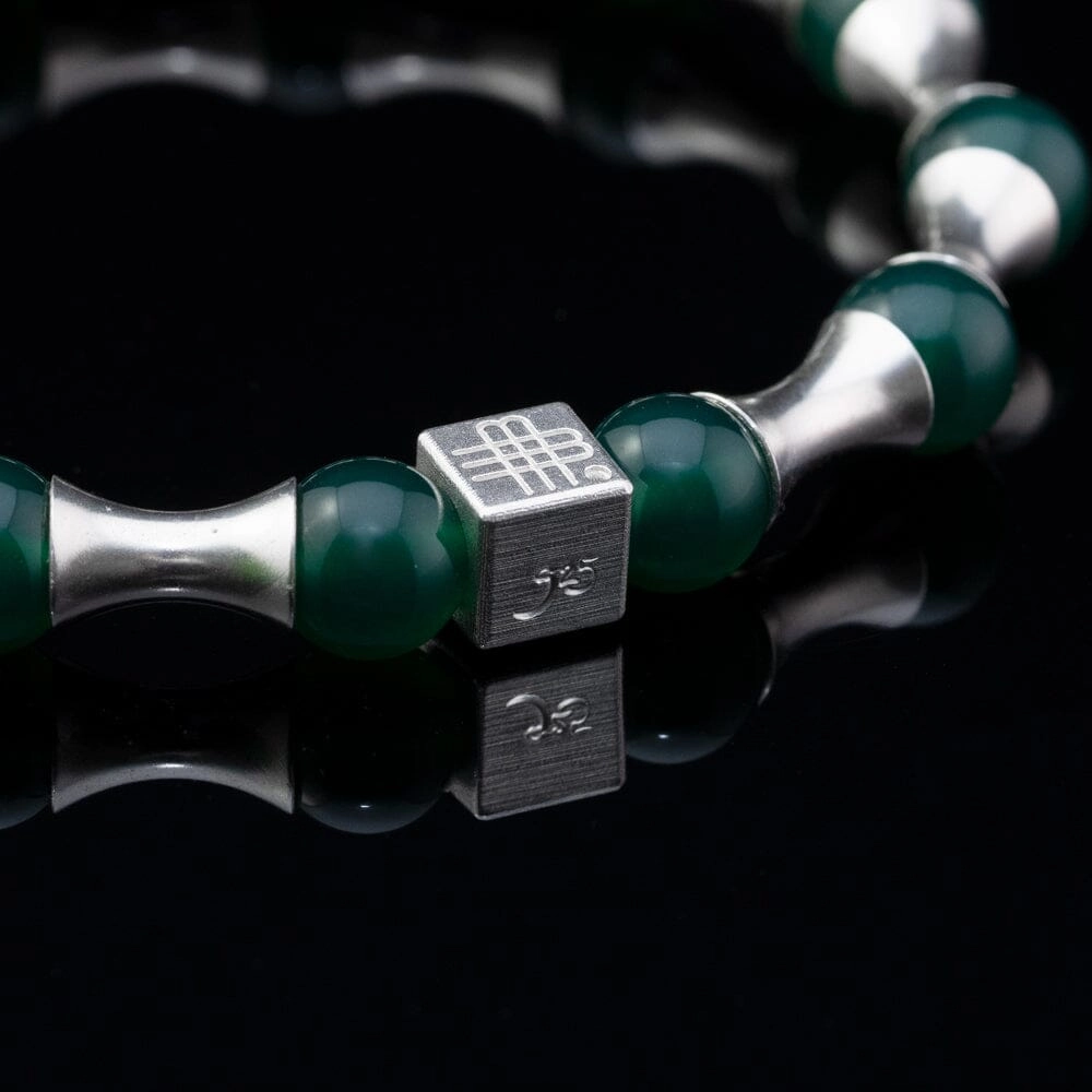 Bracelet GREEN WAVE - COLLECTOR item - 925 sterling silver