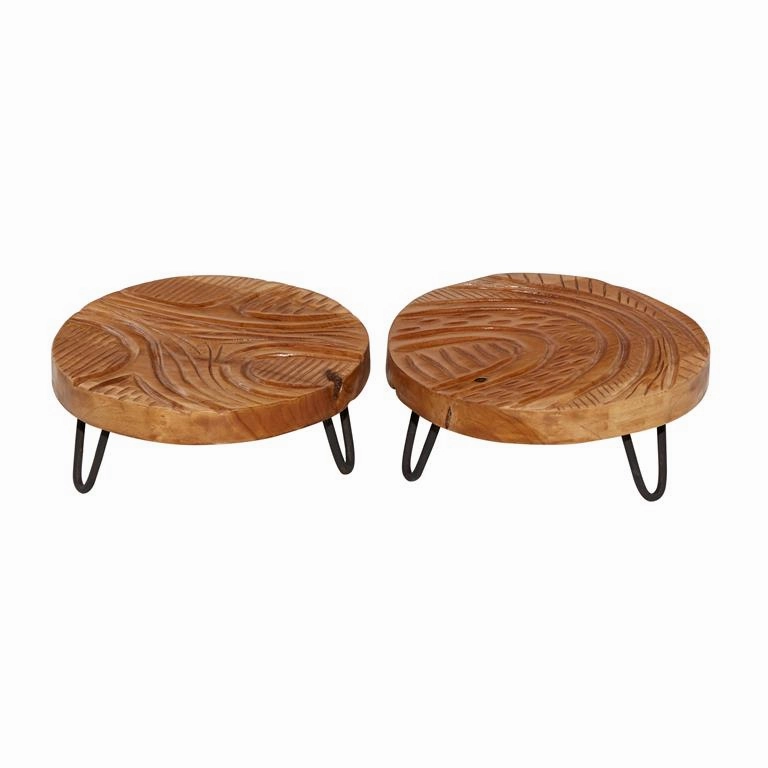 BROWN TEAK WOOD FLORAL INTRICATE CARVED TRAY