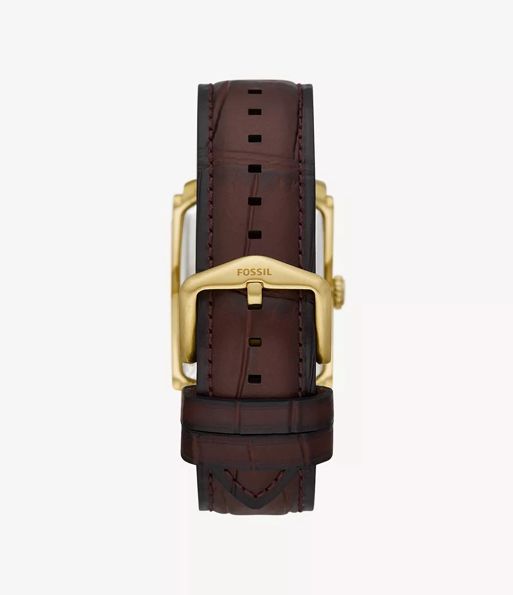 Carraway Three-Hand Brown Croco Leather Watch
