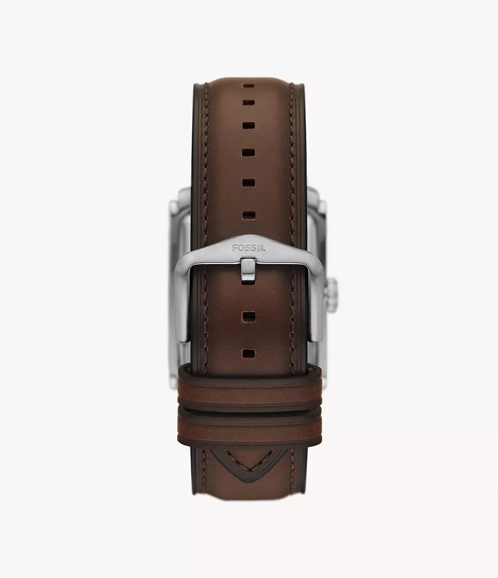 Carraway Three-Hand Brown Leather Watch