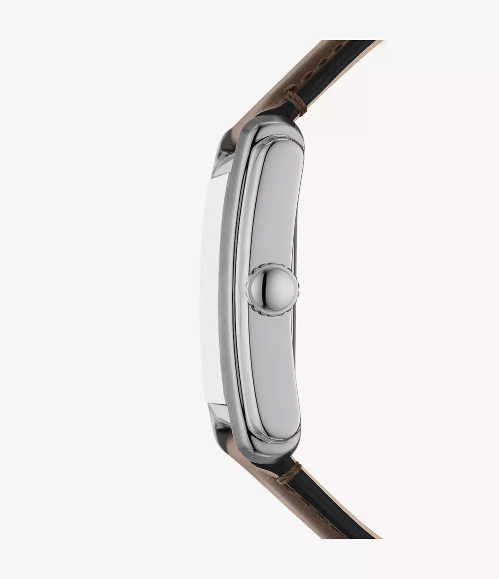 Carraway Three-Hand Brown Leather Watch