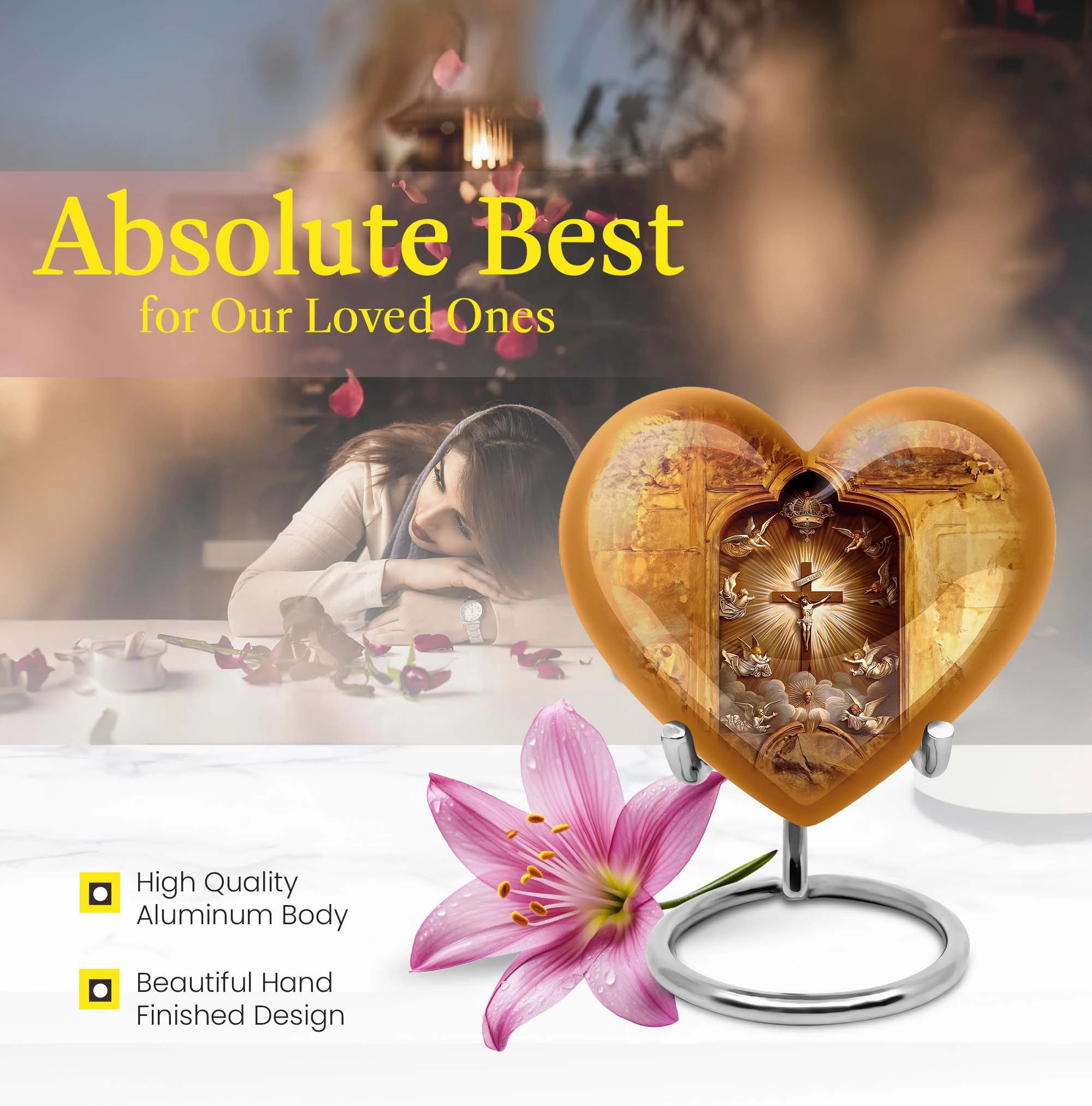 Catholic Custom Embrace Luxurious Memorial Urn