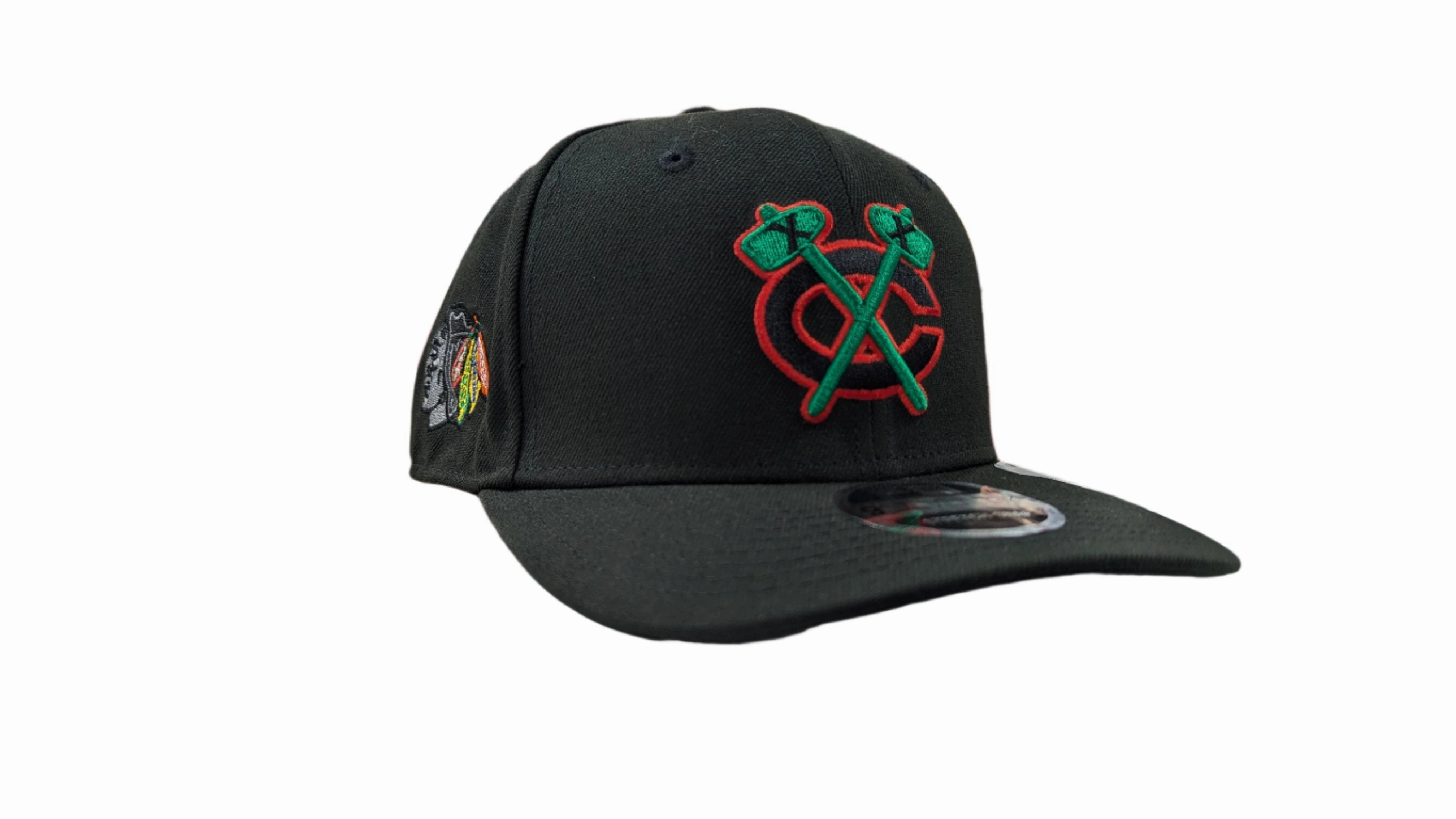 Chicago Blackhawks New Era NHL Reverse OTC Black 9SEVENTY Adjustable Hat