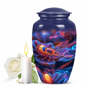 Cosmic Dragonfly Dew: Intricate Funeral Decorative Cremation Urn