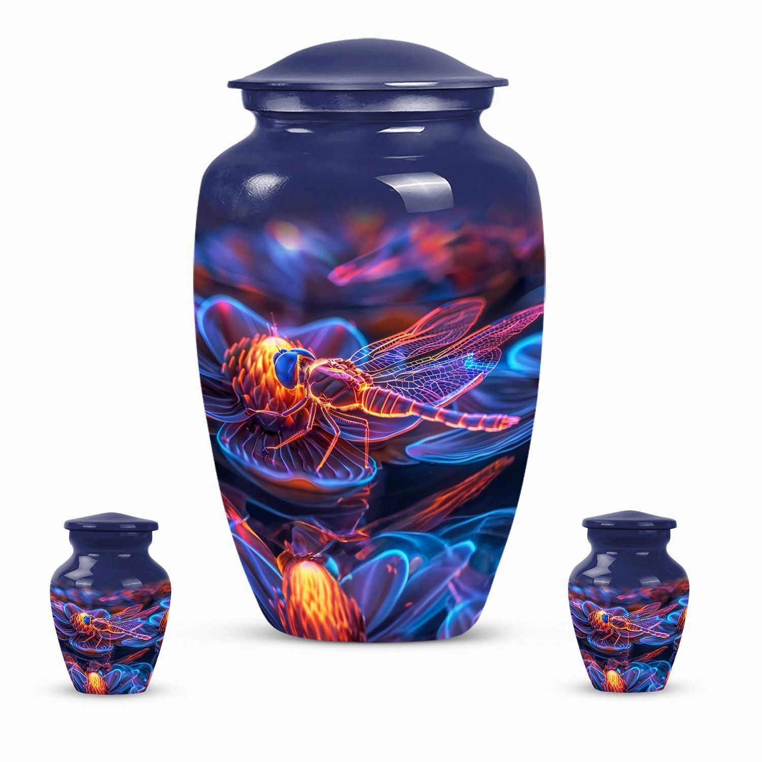 Cosmic Dragonfly Dew: Intricate Funeral Decorative Cremation Urn