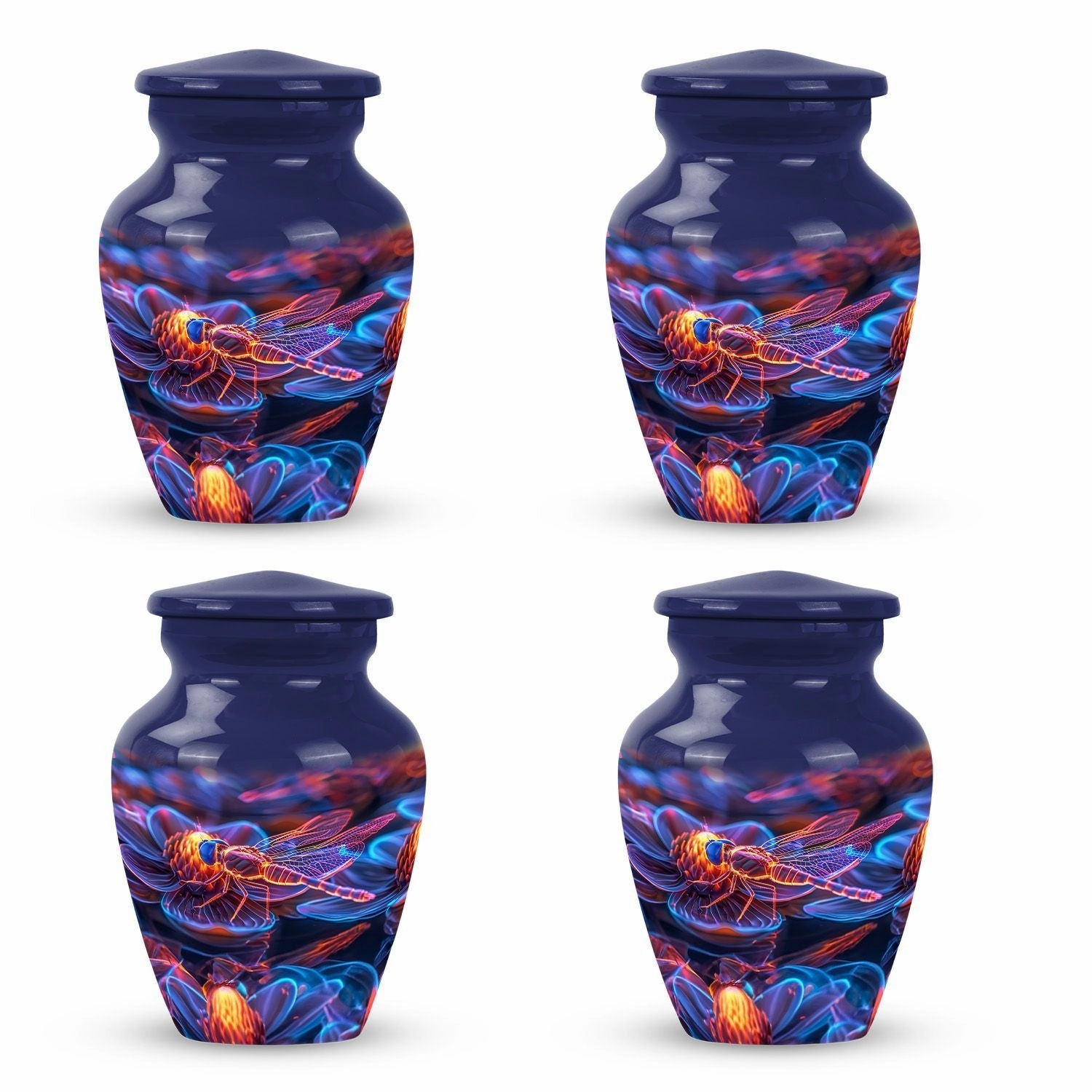 Cosmic Dragonfly Dew: Intricate Funeral Decorative Cremation Urn