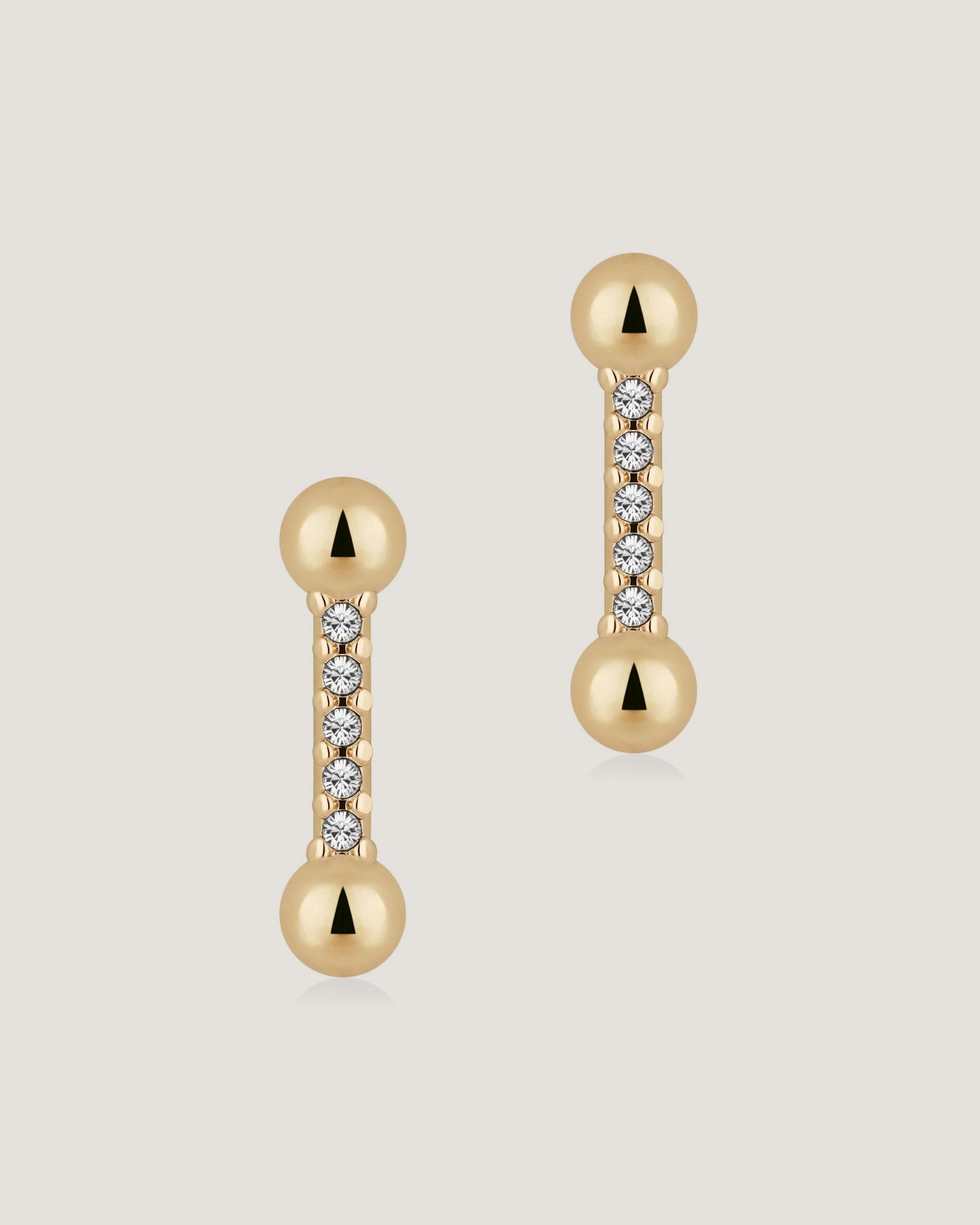 Crystal Mosaic Earrings - 22 Carat Gold Gilded