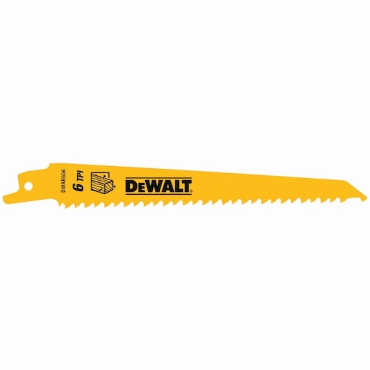 Dewalt DW4802-EA - 6 TPI Taper Back Bi-Metal Reciprocating Blade for General Purpose Wood Cutting