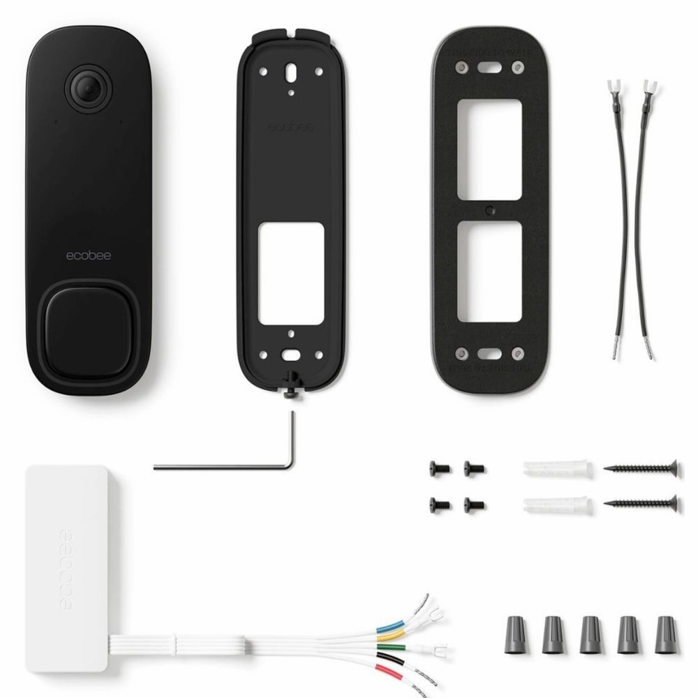 ecobee EB-CAMSDB-01 Smart Video Doorbell - Wired with Advanced Person and Package Detection - Black