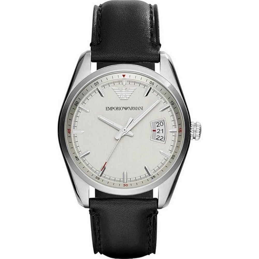 Emporio Armani Sportivo Black Leather Analogue Quartz Men's Watch AR6015