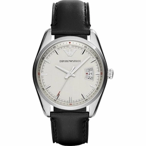 Emporio Armani Sportivo Black Leather Analogue Quartz Men's Watch AR6015
