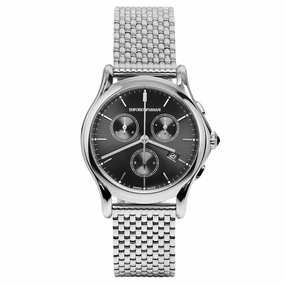 Emporio Armani Swiss Chronograph Stainless Steel Black Dial Unisex Watch ARS6006