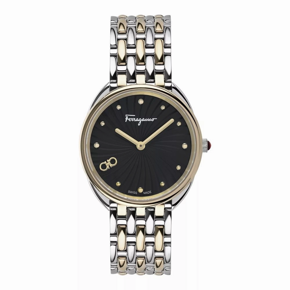 Ferragamo SFYN00820 Womens Cuir Two Tone 34mm Bracelet Fashion Watch