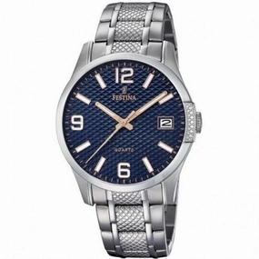 FESTINA F16981/4 Analogue Quartz Blue Dial Stainless Steel Strap Men's Watch