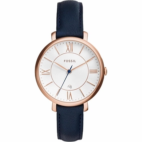 Fossil Jacqueline Navy Leather Watch ES3843