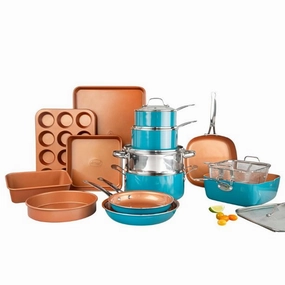 Gotham Steel 7259 Cookware and Bakeware Set with Nonstick Durable Ceramic Copper Coating