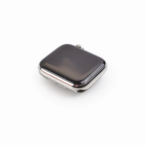 Hermes 40mm Apple Watch (Series 6) Stainless Steel Case (Fauve Barenia Single Tour/Orange Strap))