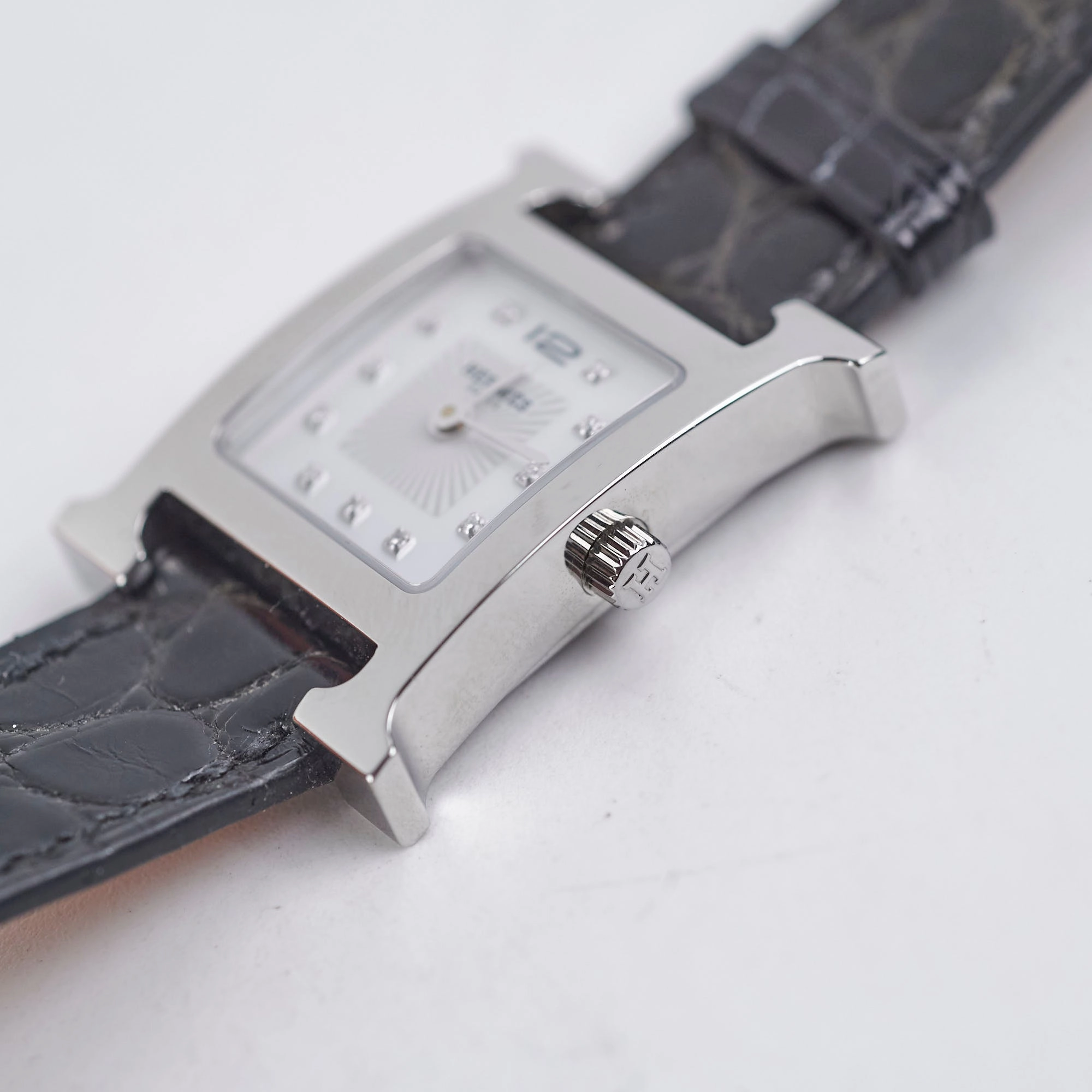 Hermes Heure H Watch Black Diamond Small 25mm