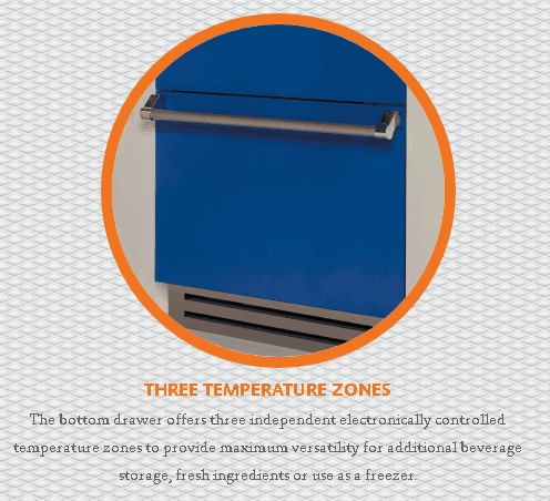 Hestan KRPL36BU 36" Pro Style Bottom Mount, Top Compressor Refrigerator - Left Hinge - Blue / Prince