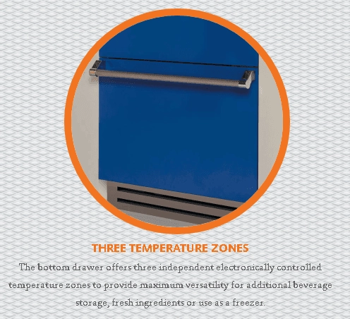 Hestan KRPL36OR 36" Pro Style Bottom Mount, Top Compressor Refrigerator - Left Hinge - Orange / Cirtra