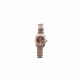 HOLD CV Rolex Oyster Perpetual Date Just 26 mm Chocolate Brown Dial Watch (179171)