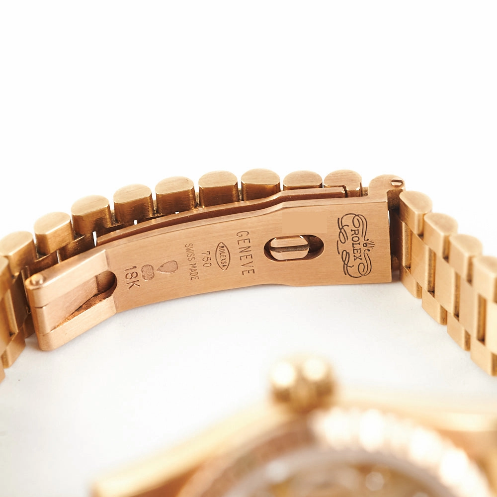 HOLD Rolex Lady Datejust 18k Gold Dial 26mm with Diamonds President Strap