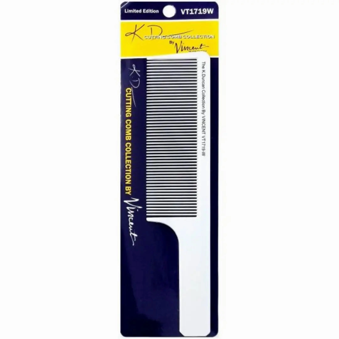 KD Vincent White Ceramic Flat Top Comb - 9