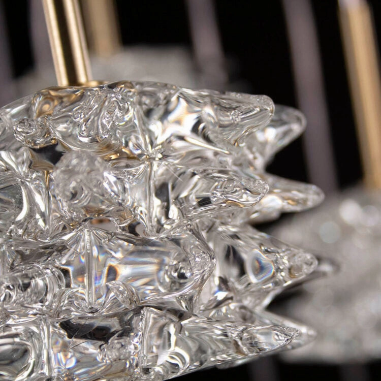 Large 200cm Modern Stairwell Chandelier With Textured Glass Diffusers
