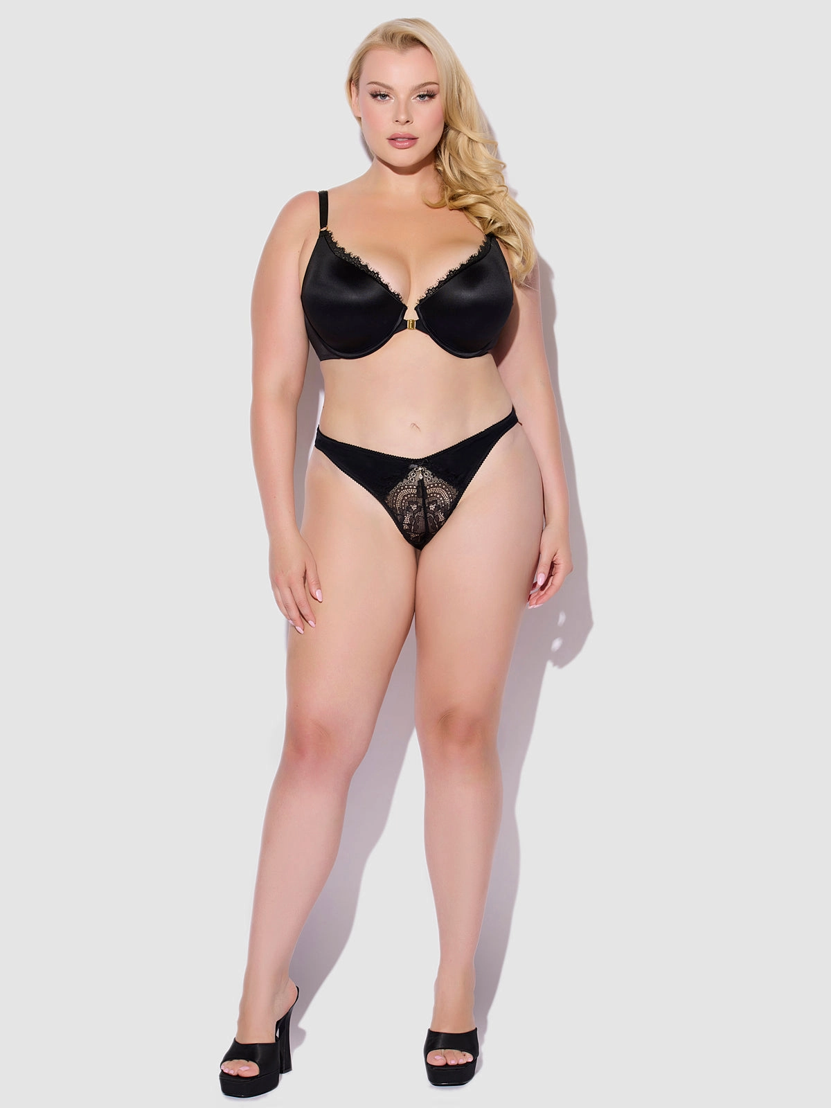 Lexi Lace Liquid Satin Open Back Hipster
